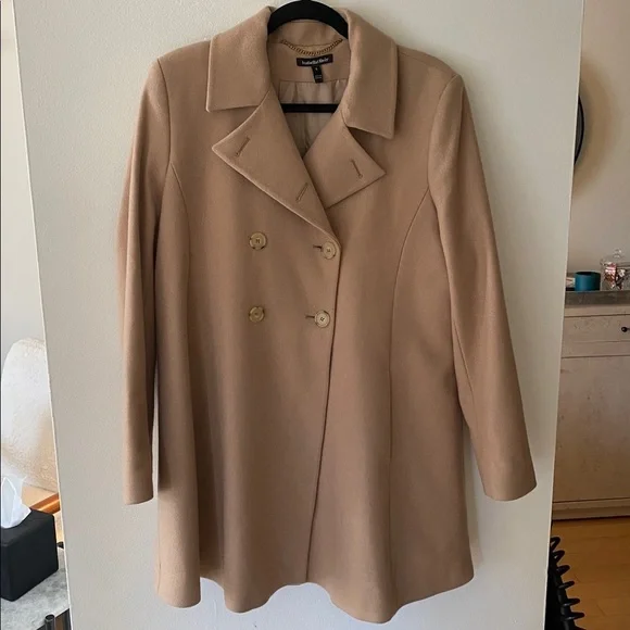 Isabella Oliver Maternity Camel Peacoat Pea Coat Double Breasted Size 12 - Picture 4 of 14